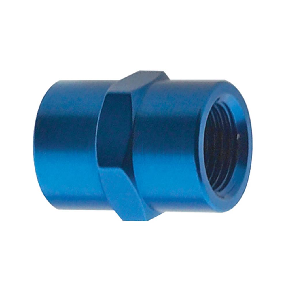 --Aluminum Female Pipe Coupler - 1/4" (Blue)