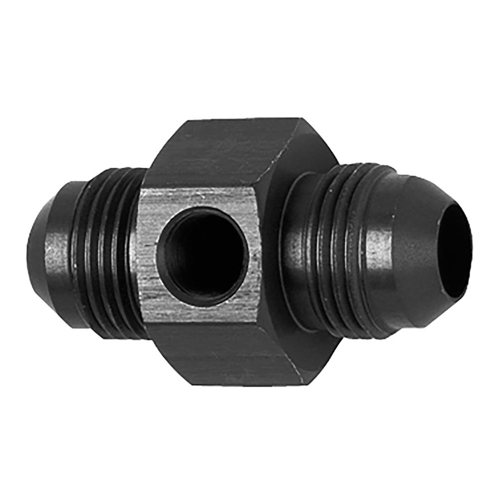 Inline Gauge Adapter #6 Male x #6 Male - 1/8" FPT (Black)