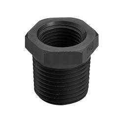 Aluminum Pipe Reducer Adapter - 1/8" FPT x 1/4" MPT (Black)