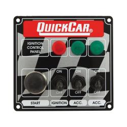 Quickcar Ignition Flag Panel w/2 Acc Toggles & Lights