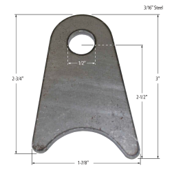 PRP Radius Tab Kit - 3/16" Steel - 1/2" Hole - (10 pack)