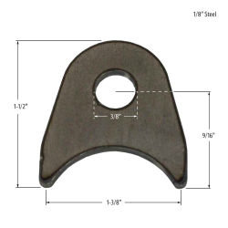 PRP Radius Tab Kit - 1/8" Steel - 3/8" Hole - (10 pack)