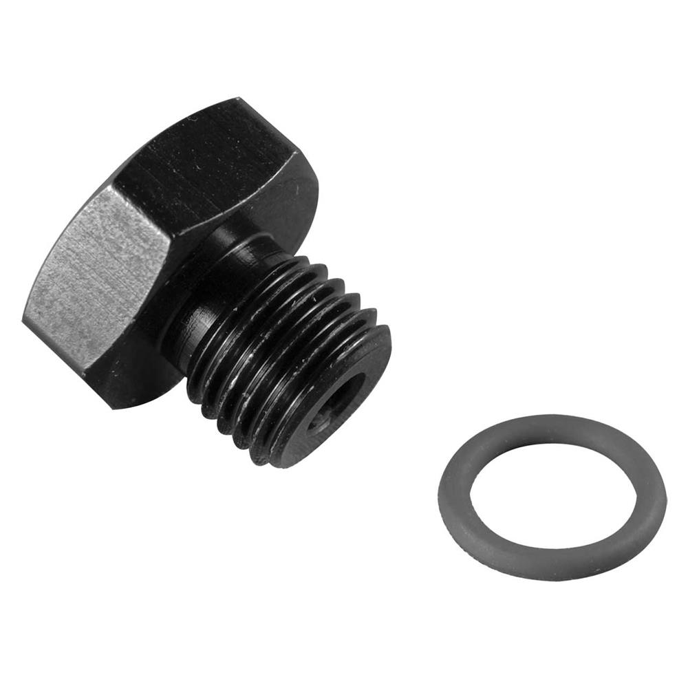 Aluminum Port Plug w/ O-Ring - #8 (3/4-16) - (Black)