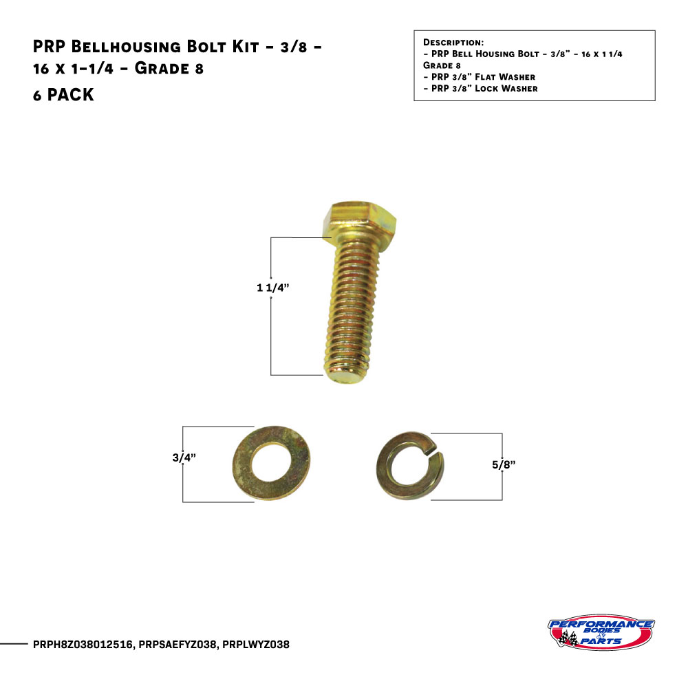 Bellhousing Bolt Kit Performance Bodies