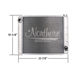Northern 2 Row GM Radiator w/Universal Inlet - (19" x 24")
