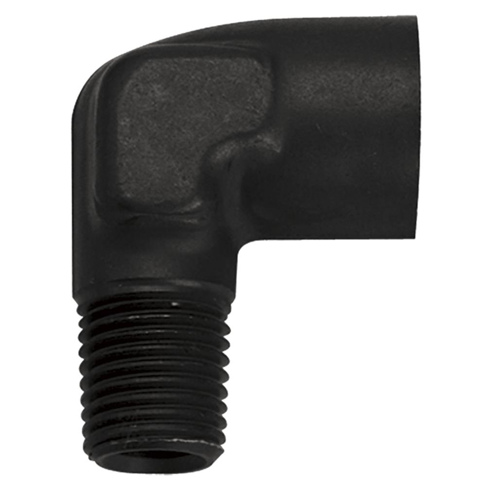 Pipe Thread Adapter - 1/8" Female - Male 90° Elbow (Black)