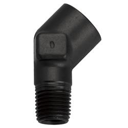 Pipe Thread Adapter - 1/8" Female - Male 45° Elbow (Black)