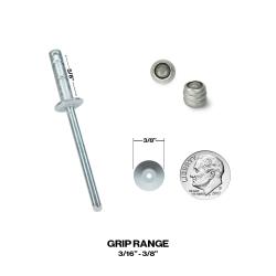 POP Rivets - Multi Grip(3/16" Small Head)Silver (AL/AL)