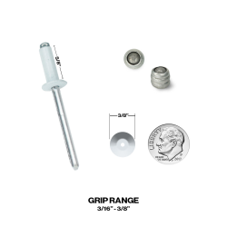 POP 3/16" Aluminum Multi Grip Rivets