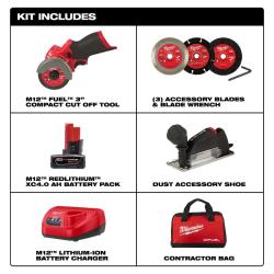 Milwaukee M12 FUEL 3" Compact Cut Off Tool Kit