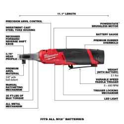 Milwaukee M12 FUEL 3/8" High Speed Ratchet Kit