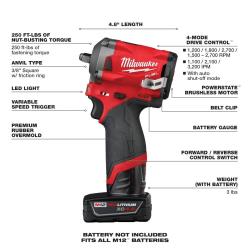 Milwaukee M12 FUEL 3/8" Stubby Impact  Kit