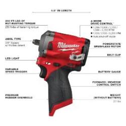 Milwaukee M12 FUEL 3/8" Stubby Impact Wrench (Tool Only)