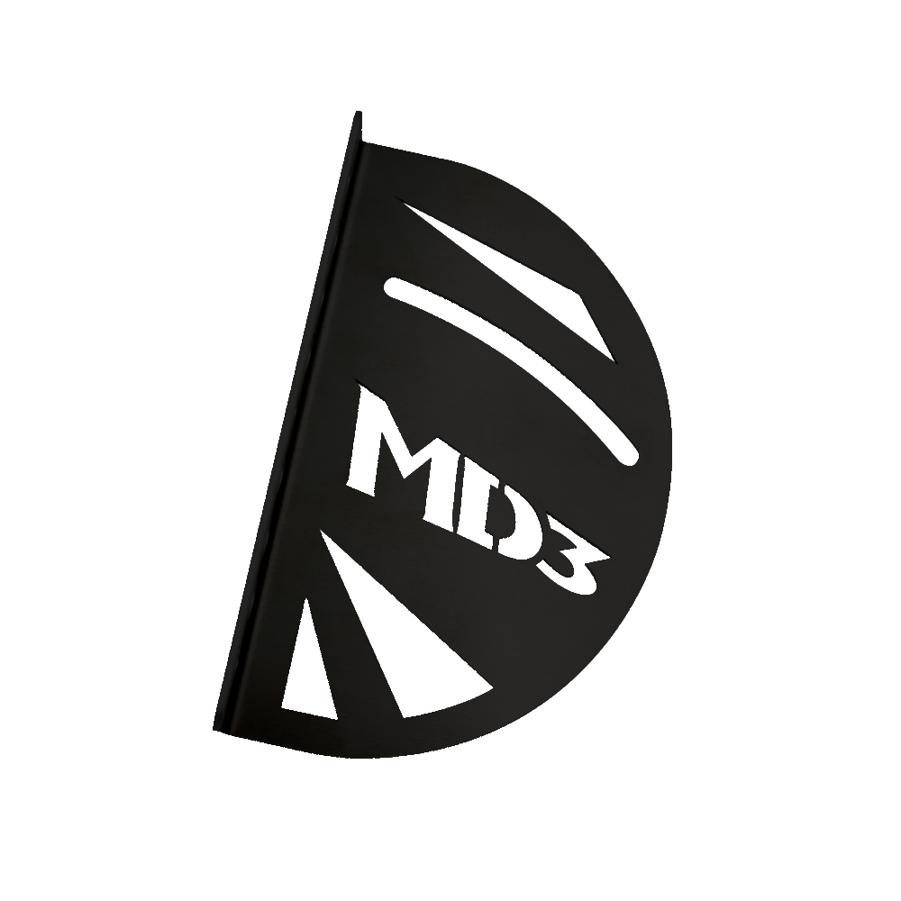 MD3 Left Alum. End Plate For Plastic Spoiler (Black)