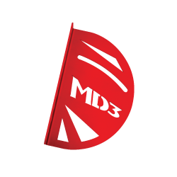 MD3 Left Alum. End Plate For Plastic Spoiler (Red)