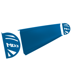 MD3 Plastic 8" Right Side Spoiler Kit (Chevron Blue)