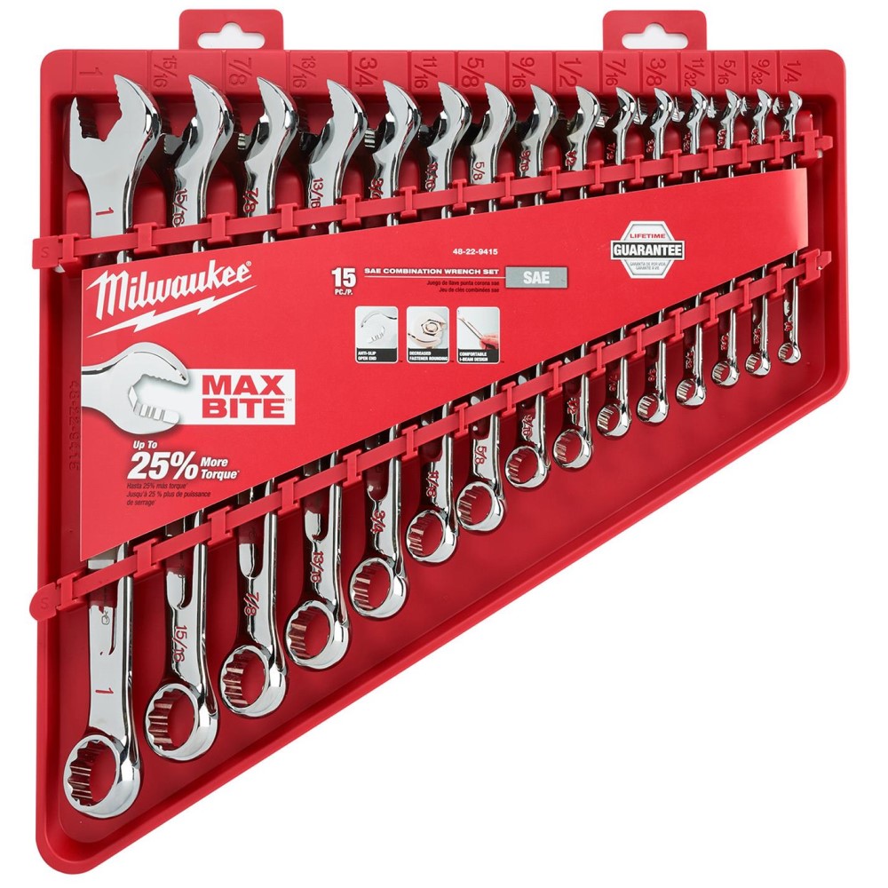 Milwaukee 15pc Combination Wrench Set - SAE